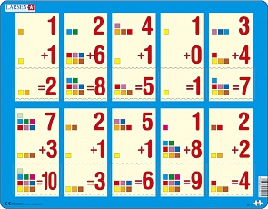 Обучающий пазл - Сложение 1-10а, 10 элементов (Larsen, AR11k)